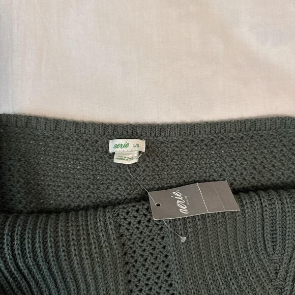 aerie green crochet halter knit top y2k coquette festival - Picture 5 of 6